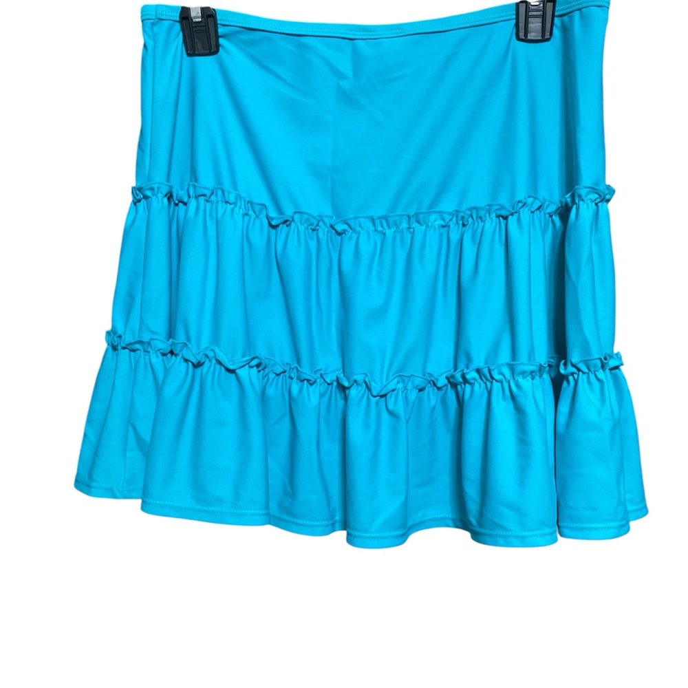 Blue Ruffled Simply Swim Coverup Skirt S